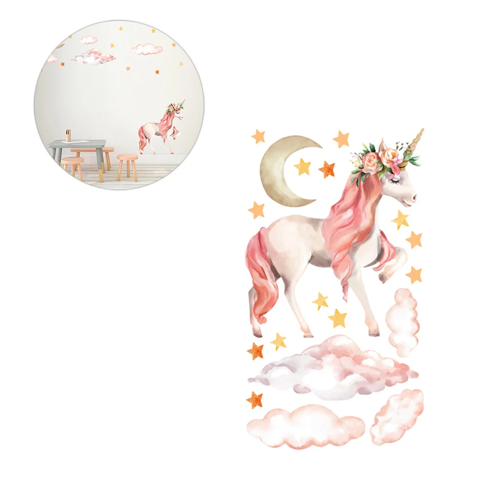 

1 pc Wall Sticker Starry Removable Watercolour Wall Decals for Living Room Bedroom