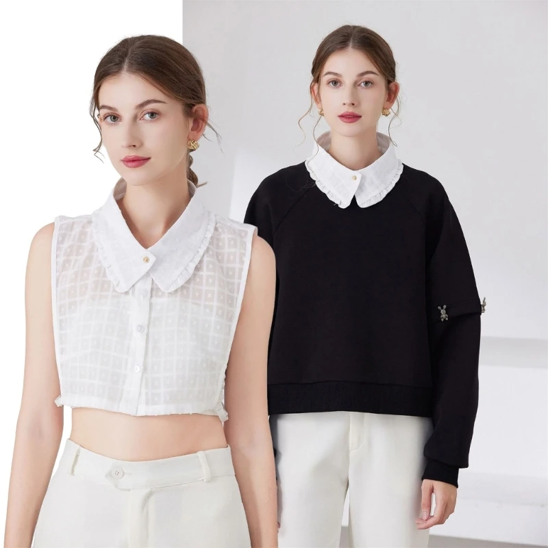 

Elegant Ruffle Collar Decorative Shawl Blouse Collar Women Girl Decorations drop shipping