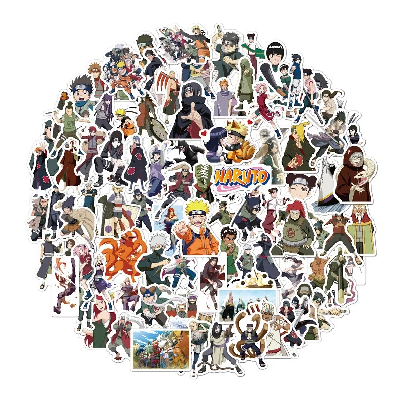 50/100pcs Japan Anime Naruto Sticker Pack Graffiti Suitcase Laptop Car Waterproof Cartoon Stickers Decal Children Toy Gift