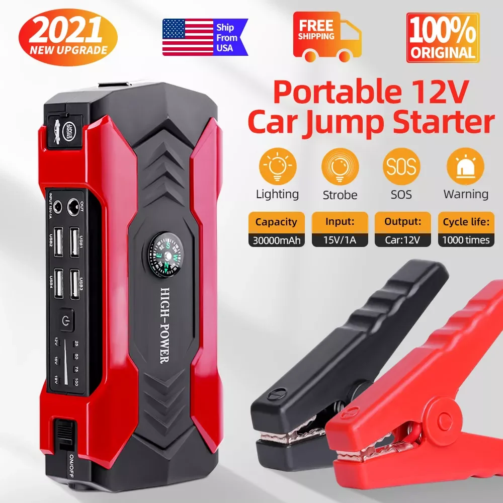 

NEW2023 Jump Starter Bank 30000Mah Booster Auto 12V Car Battery Charger And Jumper Car Emergency Starting Portable Station