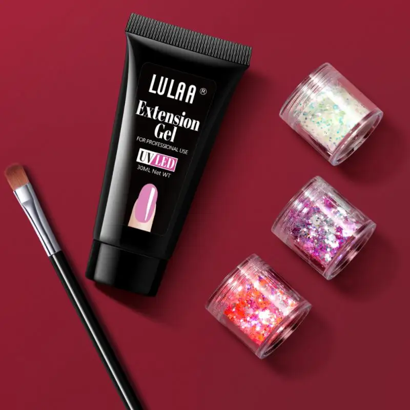 

LULAA Хрустальный удлиняющий гель с блестками держатель для ручек для ногтей клейкая модель для фототерапии маникюрный клей для ногтей TSLM2