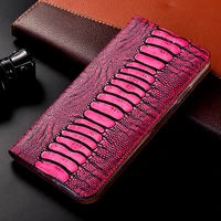 case for huawei honor v10 v20 v30 v40 view 10 20 30 40 pro lite 5g magnetic flip phone case in ostrich pattern leather