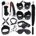 Сексуальные кожаные наборы для БДСМ, плюшевый набор для сексуального бондажа, наручники, секс-аксессуары, зажимы для сосков, секс-игрушки для пар, экзотические аксессуары