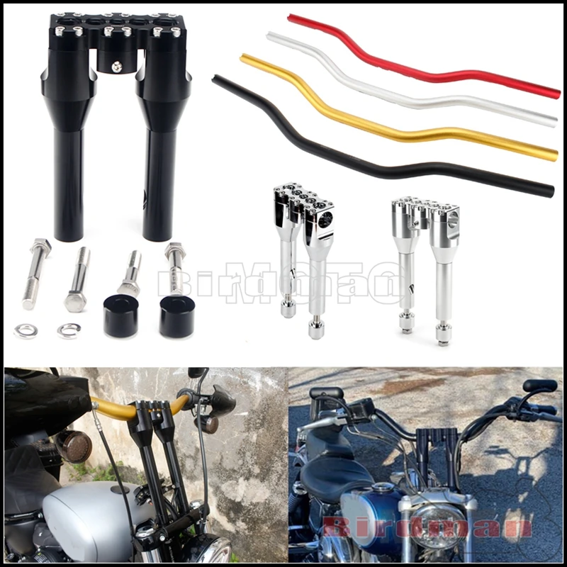 Для Harley Softail Dyna Spostster 883 4 цвета мотоциклетный клубный стиль 1 1/2 дюйма руль 8 дюймов + 1 дюйм высота ручки стойка