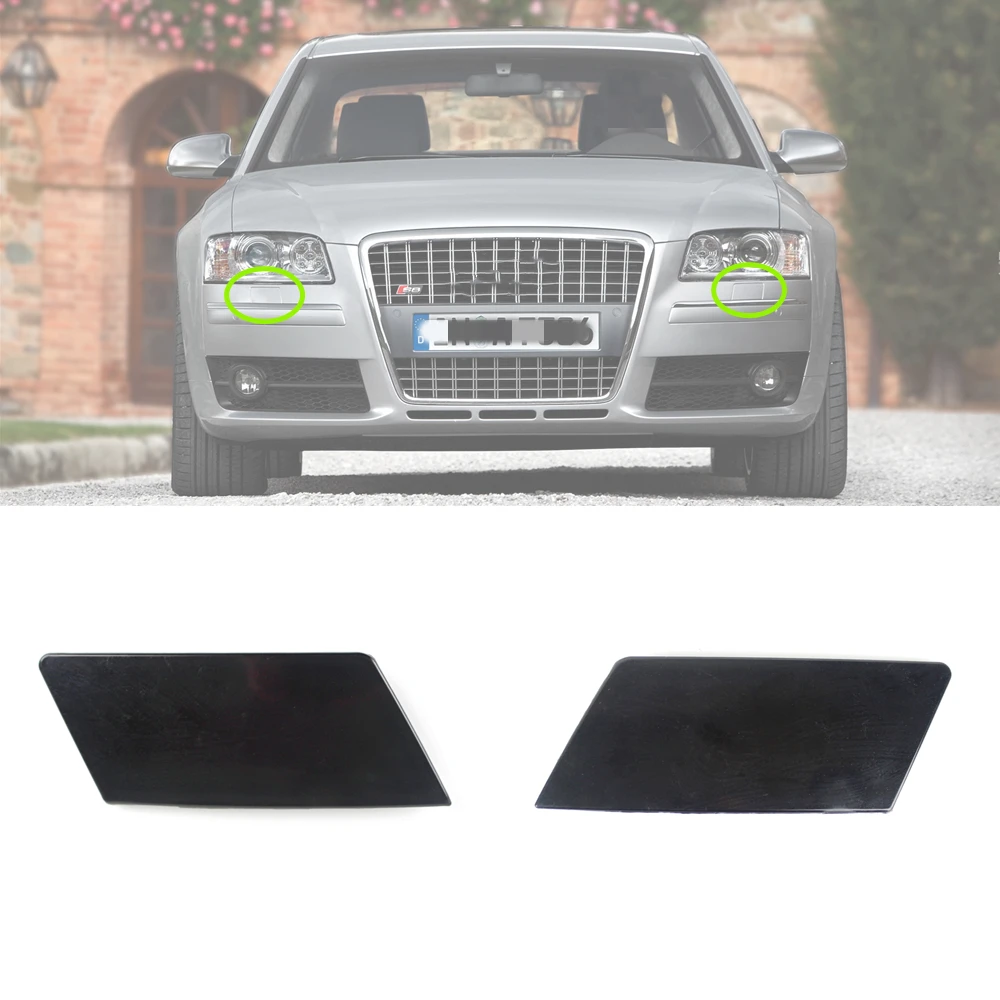 

Pair For Audi A8 2004 2005 2006 2007 2008 2009 2010 Headlight Washer Jet Spray Cover Cap