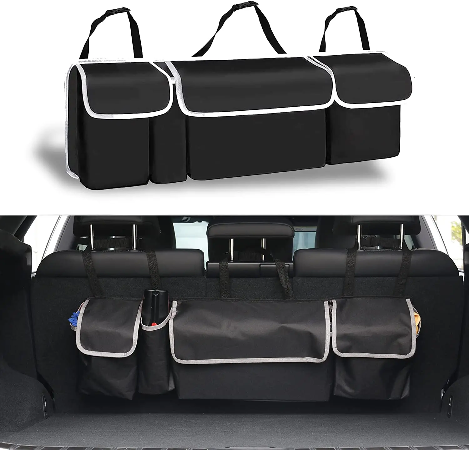 

Car Rear Seat Back Organizer Auto Trunk Storage Bag Large Capacity Backseat Pockets Mesh for SUV MPV