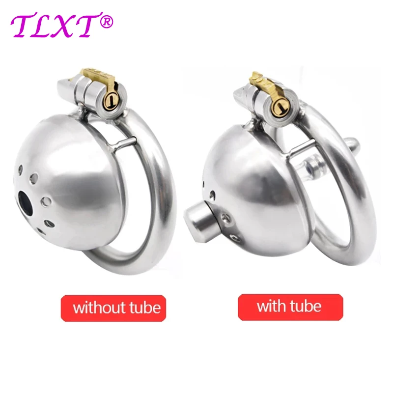 

TLXT 304 Stainless Steel Male Chastity Device Super Small Short Cock Cage with Stealth lock Ring Sex Toys For Men Gay SM Product
