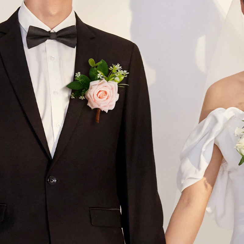 Свадебный цветок корсаж на запястье искусственный подружки невесты розы ручной