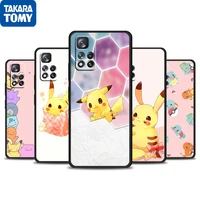 pikachu cute anime babys for xiaomi redmi note 11 10 11t 10s 9 9s 8 7 5g 4g soft black phone case fundas coque capa cover shell