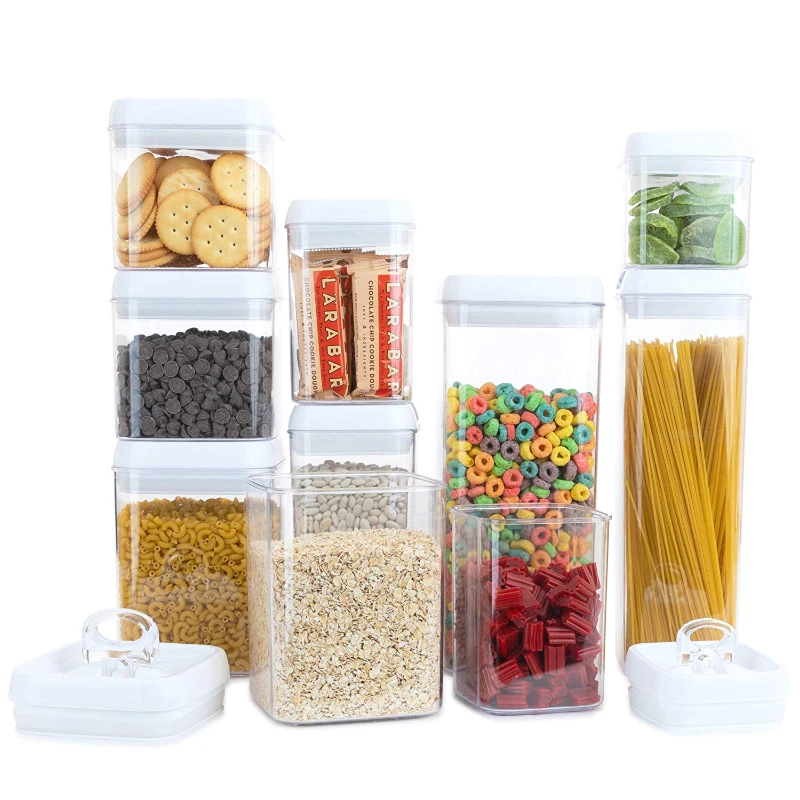 

10 pcs Plastic Food Storage Container Set, Stackable with Airtight Lids, Clear