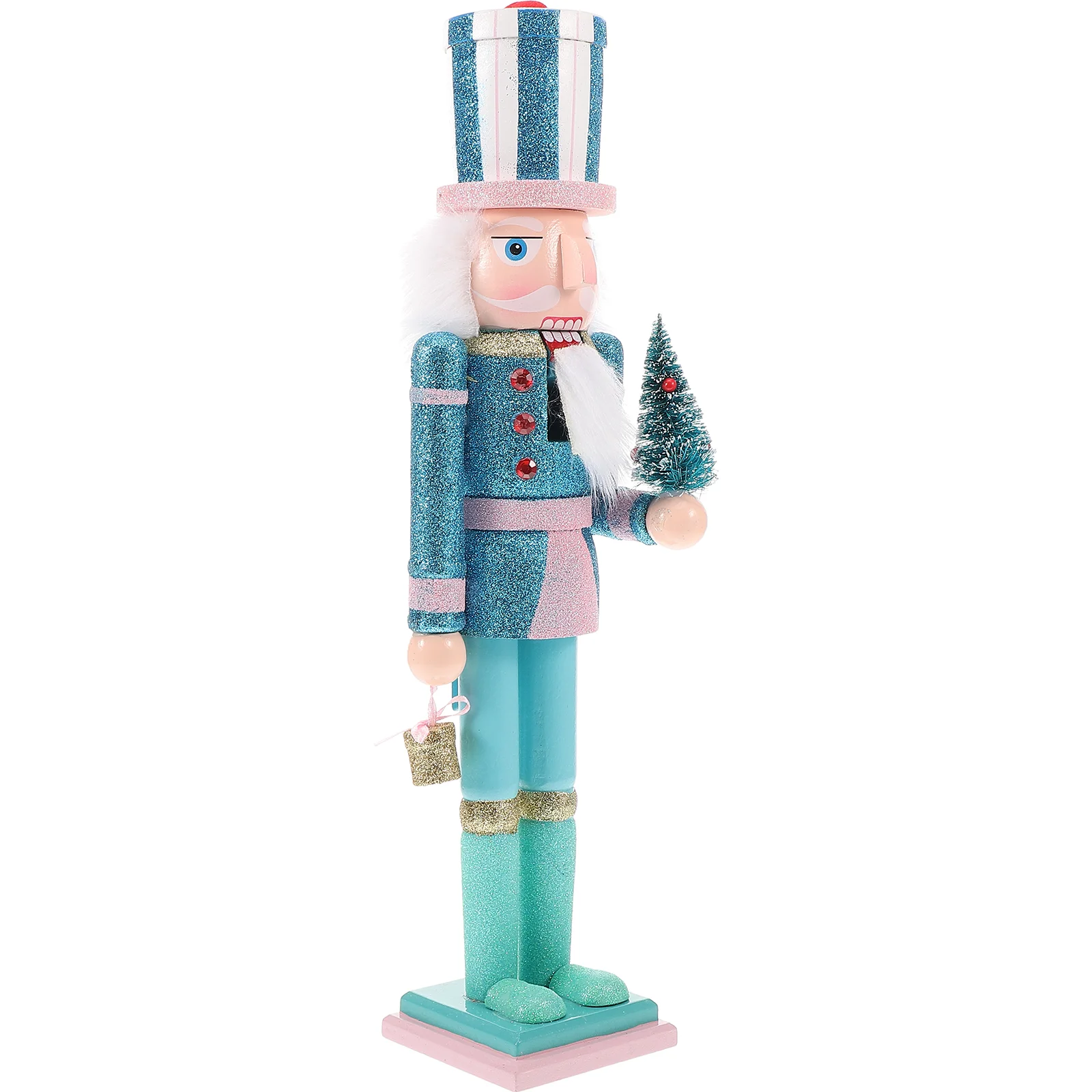 

Wooden Nutcracker Soldier Figurine Christmas Desktop Decoration Traditional Nutcracker Miniature Xmas Nutcracker 38.5x10x8cm