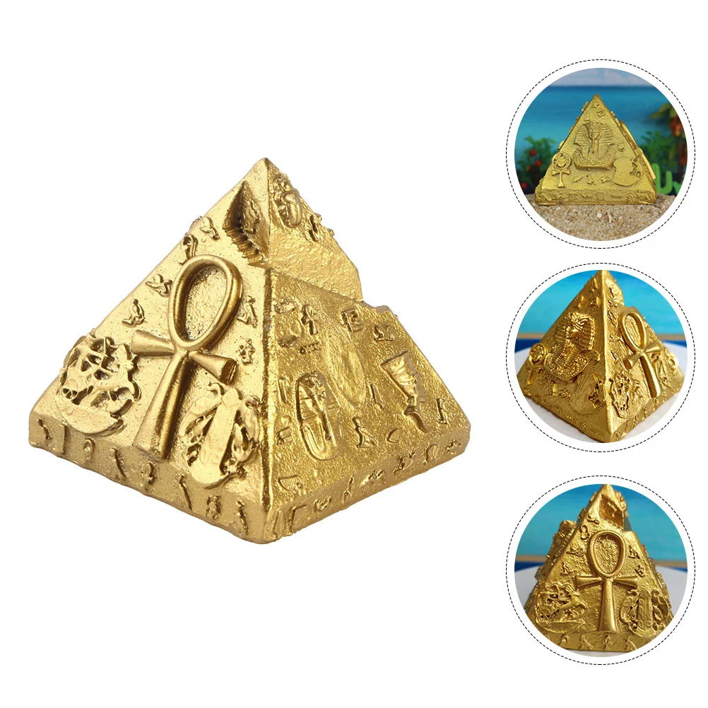 

Pyramid Egypt Egyptian Statue Model Decorationsmall Golden Giza Energy Positive Ancient Photo Miniatures Unique Decorations