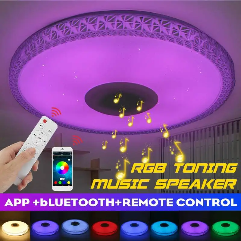 

200W 40cm Modern RGB Dimming LED Ceiling Light Remote/APP Intelligent Control Bluetooth Speaker Music Light Smart Ceiling Lamp