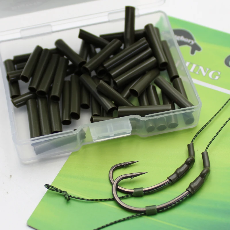 

50pcs Carp Fishing Anti Tangle Sleeve Accessories Helicopter Rig Tubing Hook Swivel Connector Sleeve for Fishing Line Protection