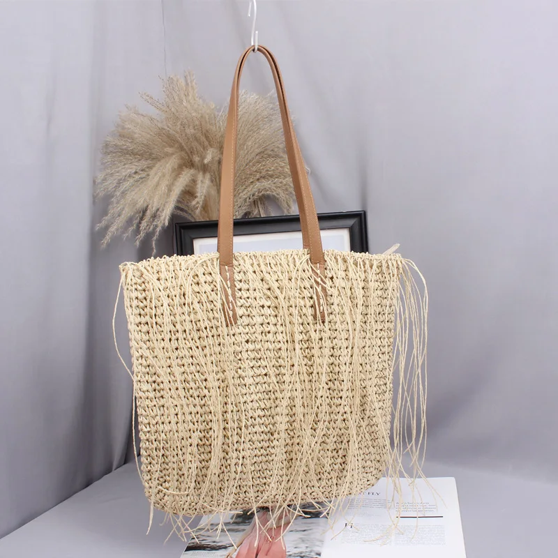 Large Capacity Straw Woven Tote Bag for Ladies