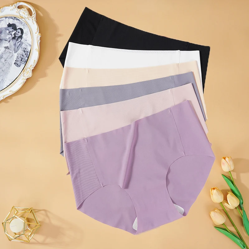 

Women's Panties Slik Female Underwear Solid Color Panties Women Seamless Lingerie Low Waist Briefs Comfortable Underpants