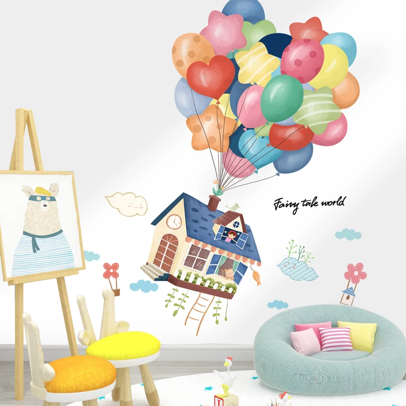 

Colorful Balloons Wall Stickers DIY Cartoon House Wall Decals for Kids Rooms Baby Bedroom Children Nursery Home Decoration