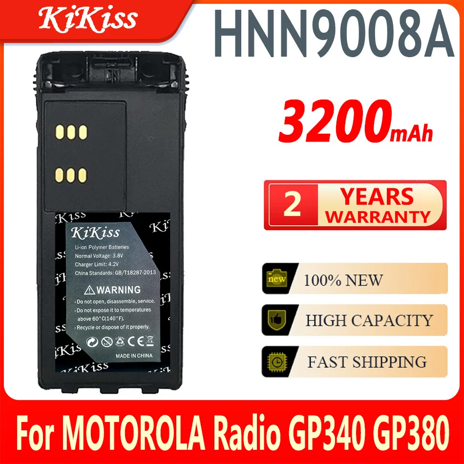 

3200mAh KiKiss Battery HNN9008A For MOTOROLA Radio GP340 GP380 GP640 GP680 GP320 HT1250 HT750 GP328 GP338 PRO5150 MTX850