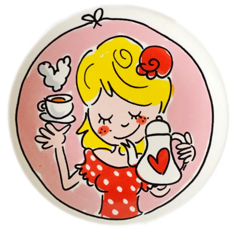 

Underglaze Porcelain Tableware Cute Cake Plate Coaster Export Single 4.7 Inch Mini Small Plate