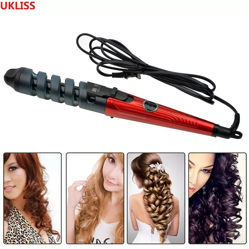 

NEW IN Hair Curler Magic Spiral Curling Iron Hair Curler Ceramic Barrel Professional Wave Hair Styler Styling Tools