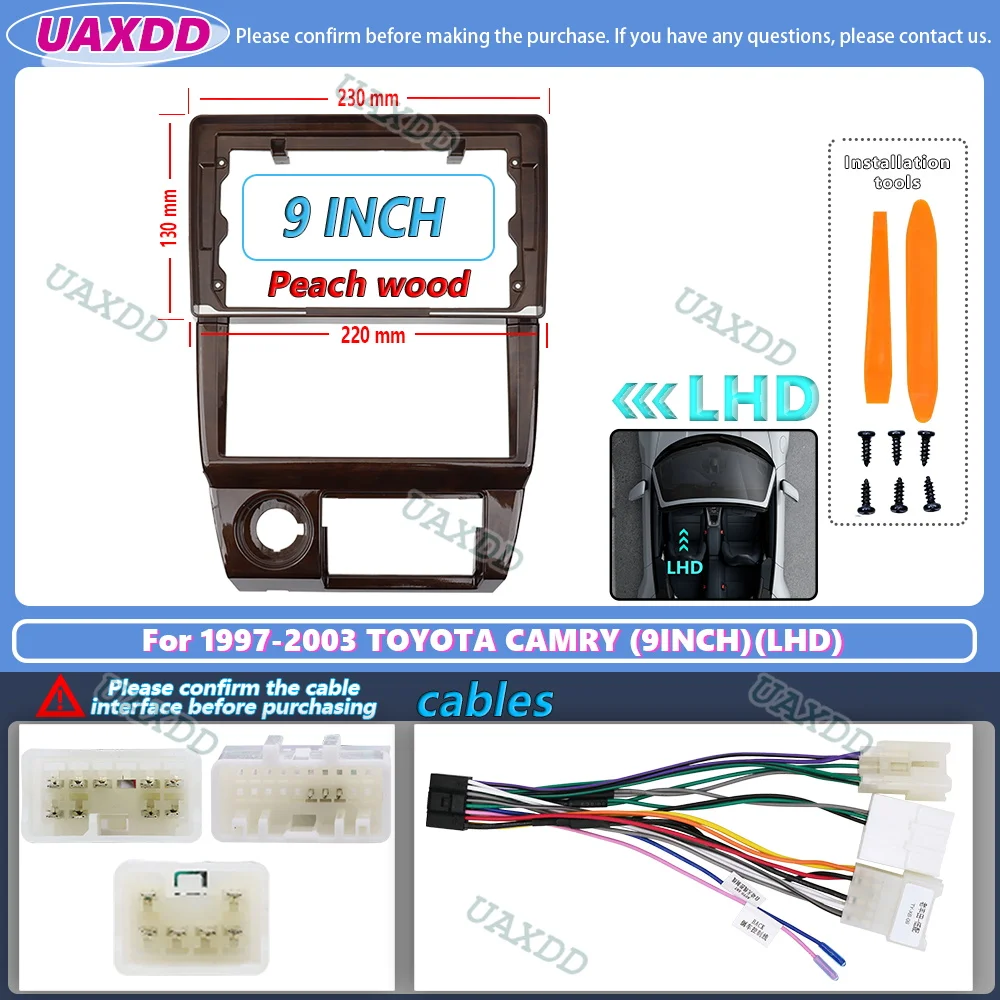 

Рамка Для Автомагнитолы 2 DIN Для Toyota Camry 1997-2003, 9 Дюймов, Под Персиковое Дерево, Для Леворульных Авто
