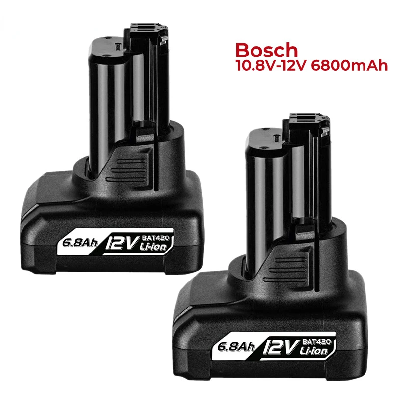 

6800mAh 12V Li-ion BAT420 Replacement Battery For Bosch BAT411 BAT412 BAT413 BAT414 10.8-Volt Max Battery Cordless Power Tools