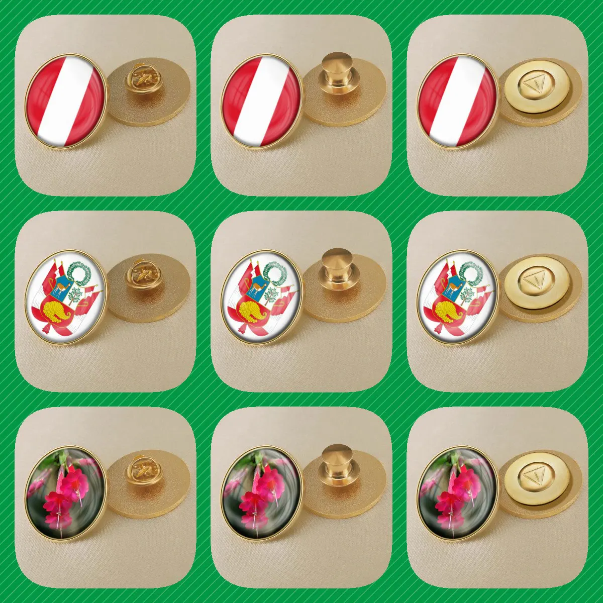 Перу перуанские карты флаг Национальная эмблема броши в виде цветка