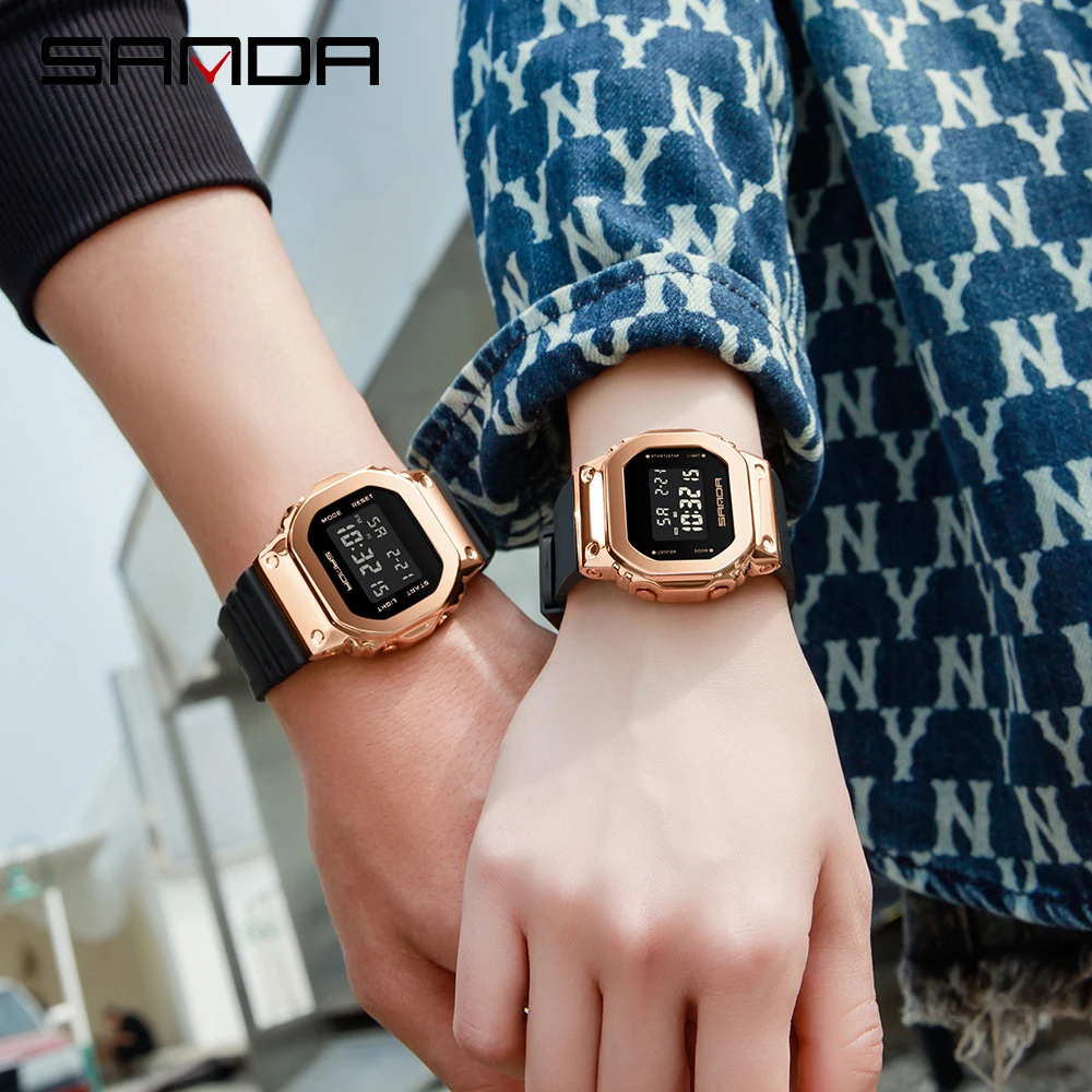 New SANDA Luxury LED Electronic Digital Watch Fashion Casual Women's Watches Ladies Clock Male Wristwatch Relogio Feminino 2126