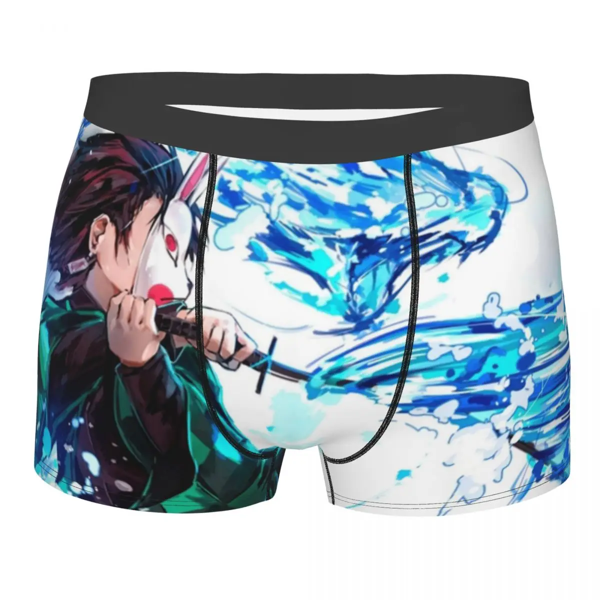 

Demon Slayer Kimetsu No Yaiba Men Underwear Kamado Tanjirou Boxer Shorts Panties Humor Mid Waist Underpants for Homme Plus Size