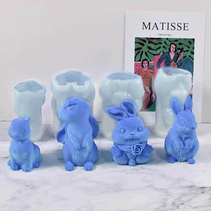 

NEW Easter Rabbit Silicone Candle Mold For Handmade Chocolate Decoration Gypsum Aromatherapy Soap Resin Candle Silicone Mold