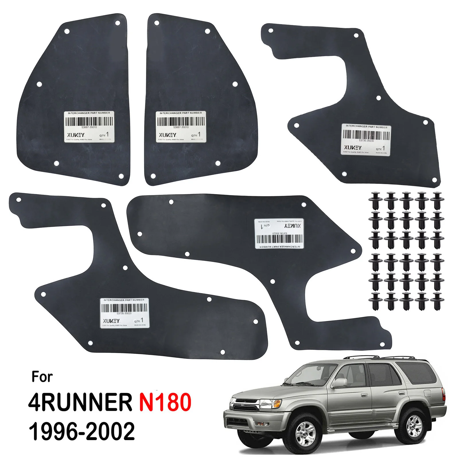 

5 шт. для Toyota 4Runner N180 3-го поколения Hilux Surf SW4 1996-2002 резиновые брызговики внутренний вкладыш крыла фартук уплотнения защитные и зажимы