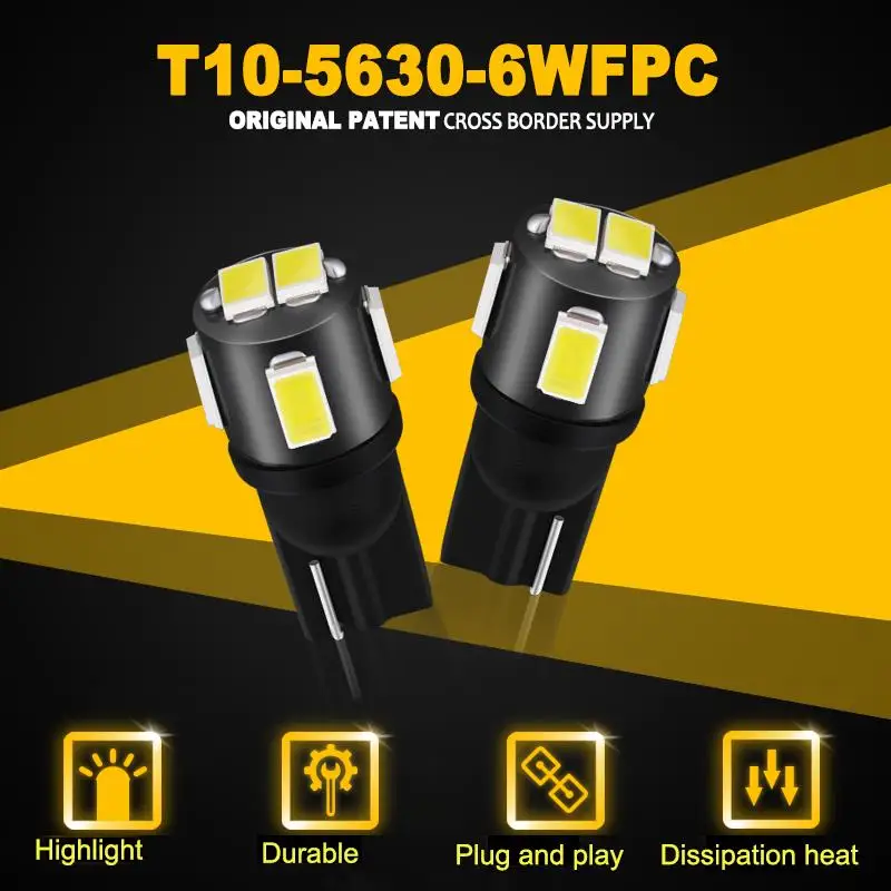 JIACHI 10 шт. оригинальная внутренняя фонарь без Ошибок T10 W5W Светодиодная лампа 5W5 2825