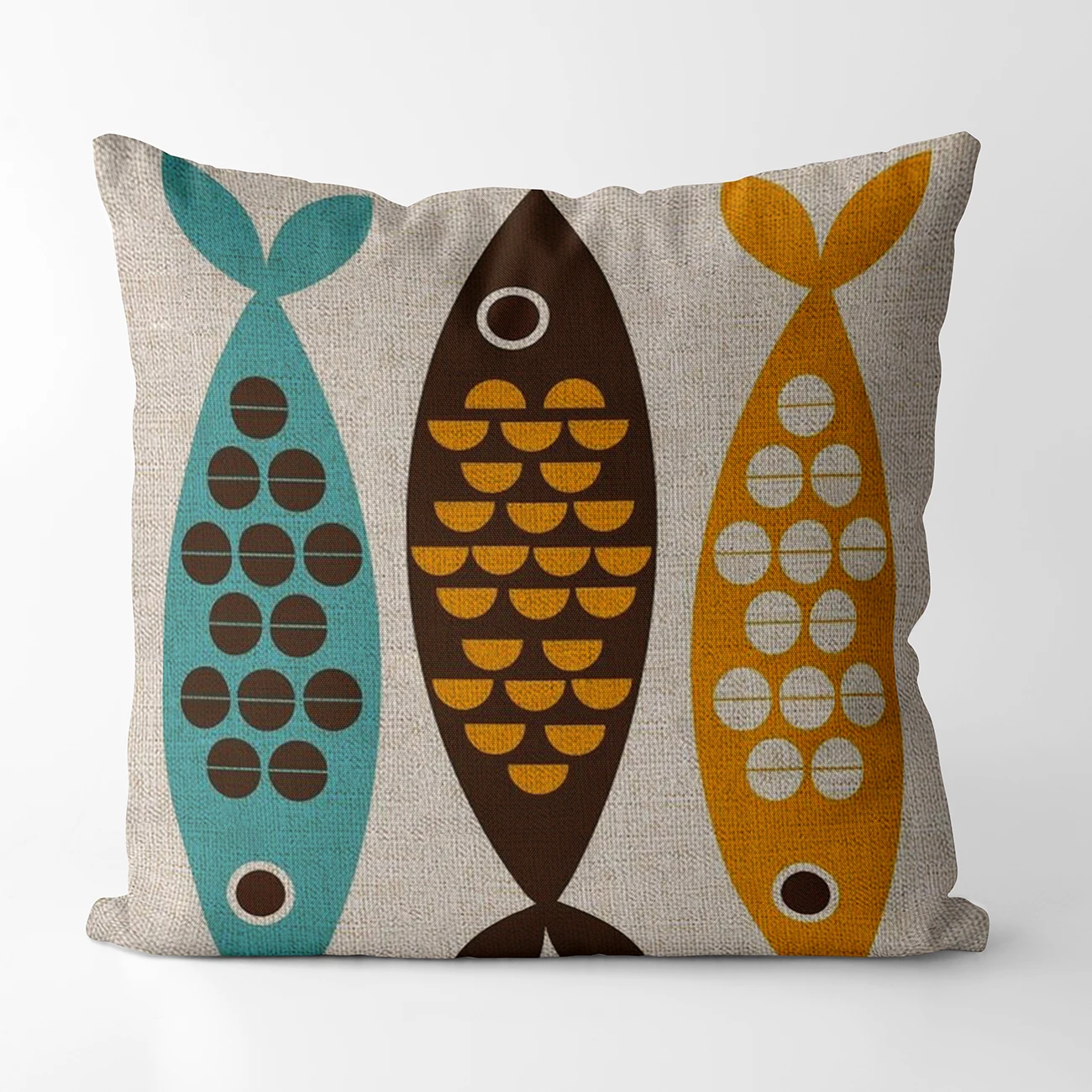 

Наволочка с рыбками из льна 45x45 см