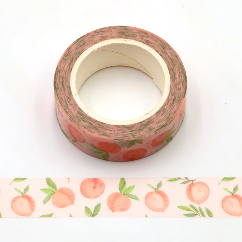 

2022 NEW 1PC 15mm*10m Decorative INS Style Peaches Washi Tape Organizer Scrapbooking Stationery Adhesive Masking Tape