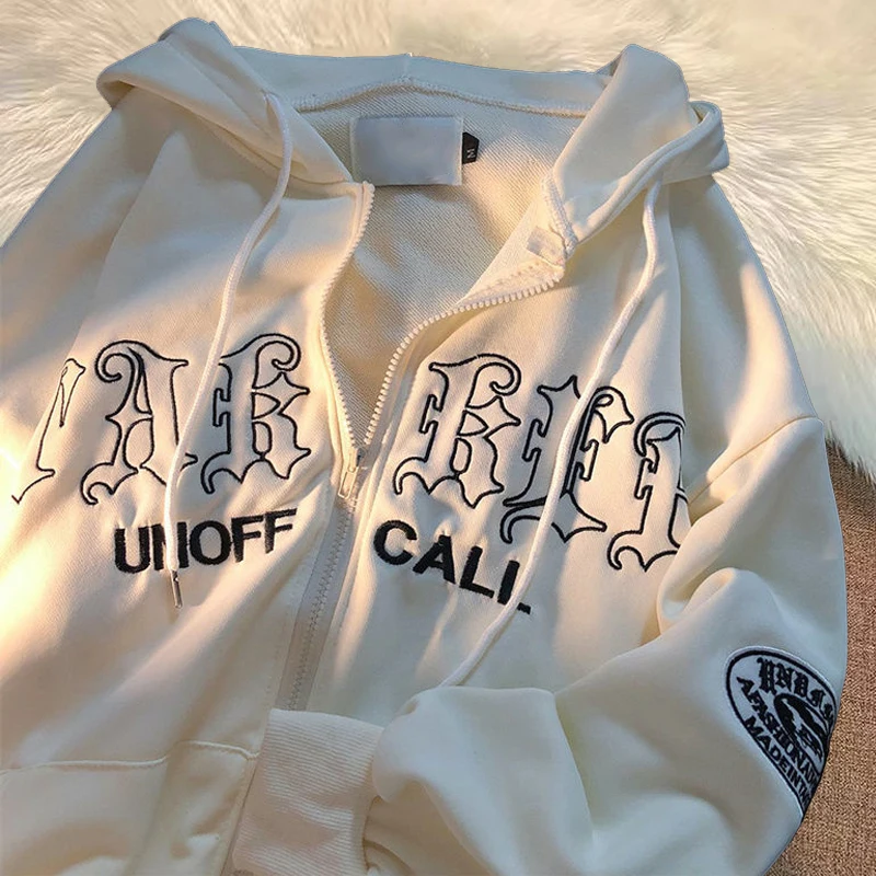 Толстовки С Вышивкой Букв свитшоты Женская Повседневная Уличная одежда на