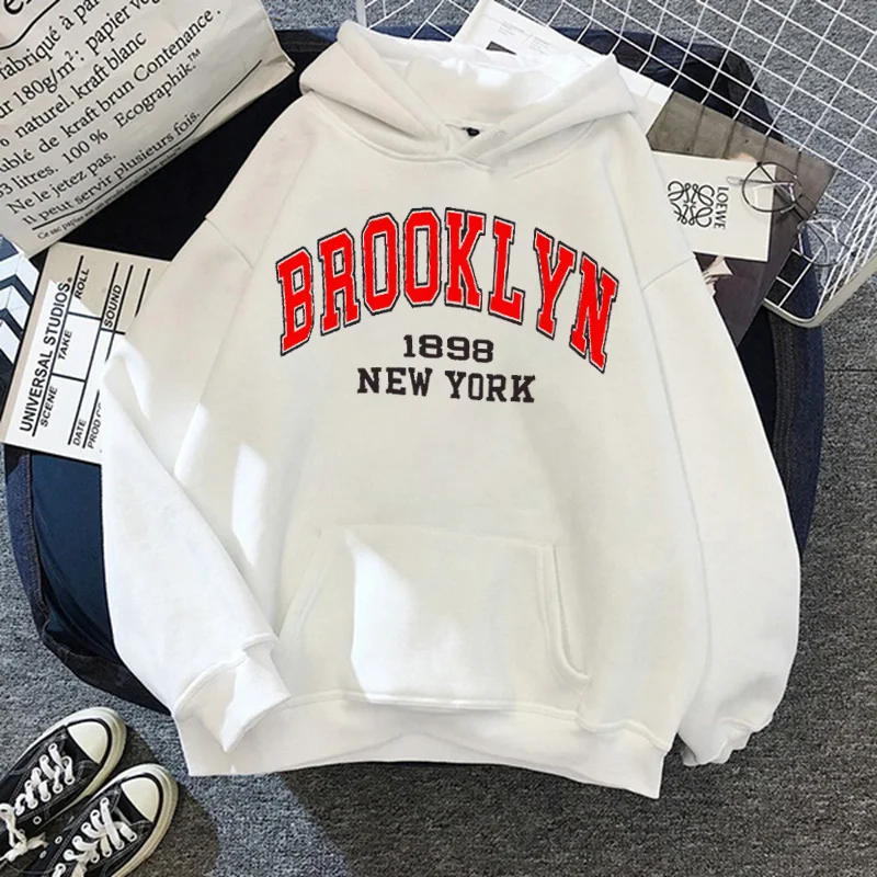 Boston Brooklyn Alphabet Print hoodie men's fashion jacket oversized New York hoodie sweatshirt men's undershirt Brooklyn clothi