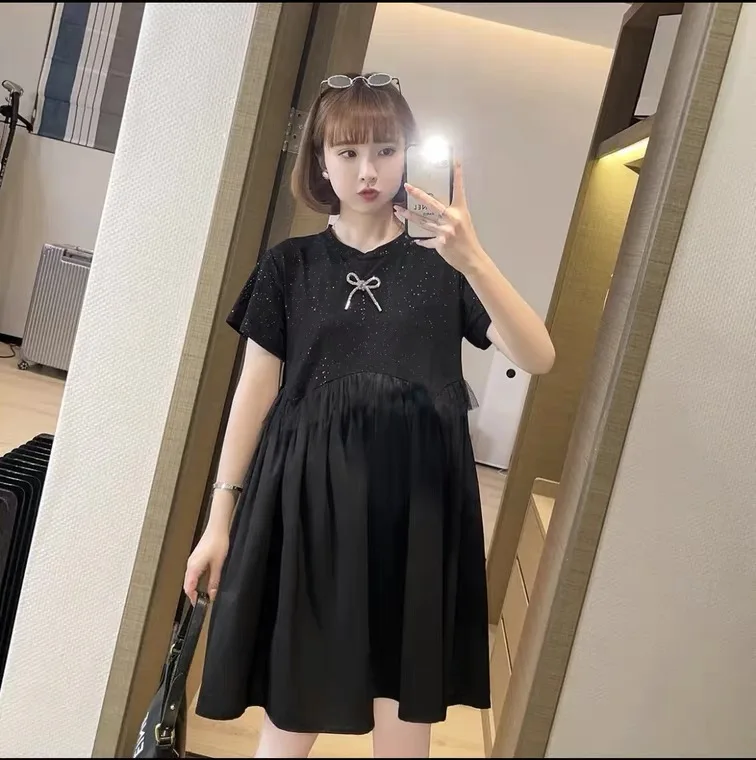 

Spring 2022 Maternity short sleeve shirt large size maternity dress2022
