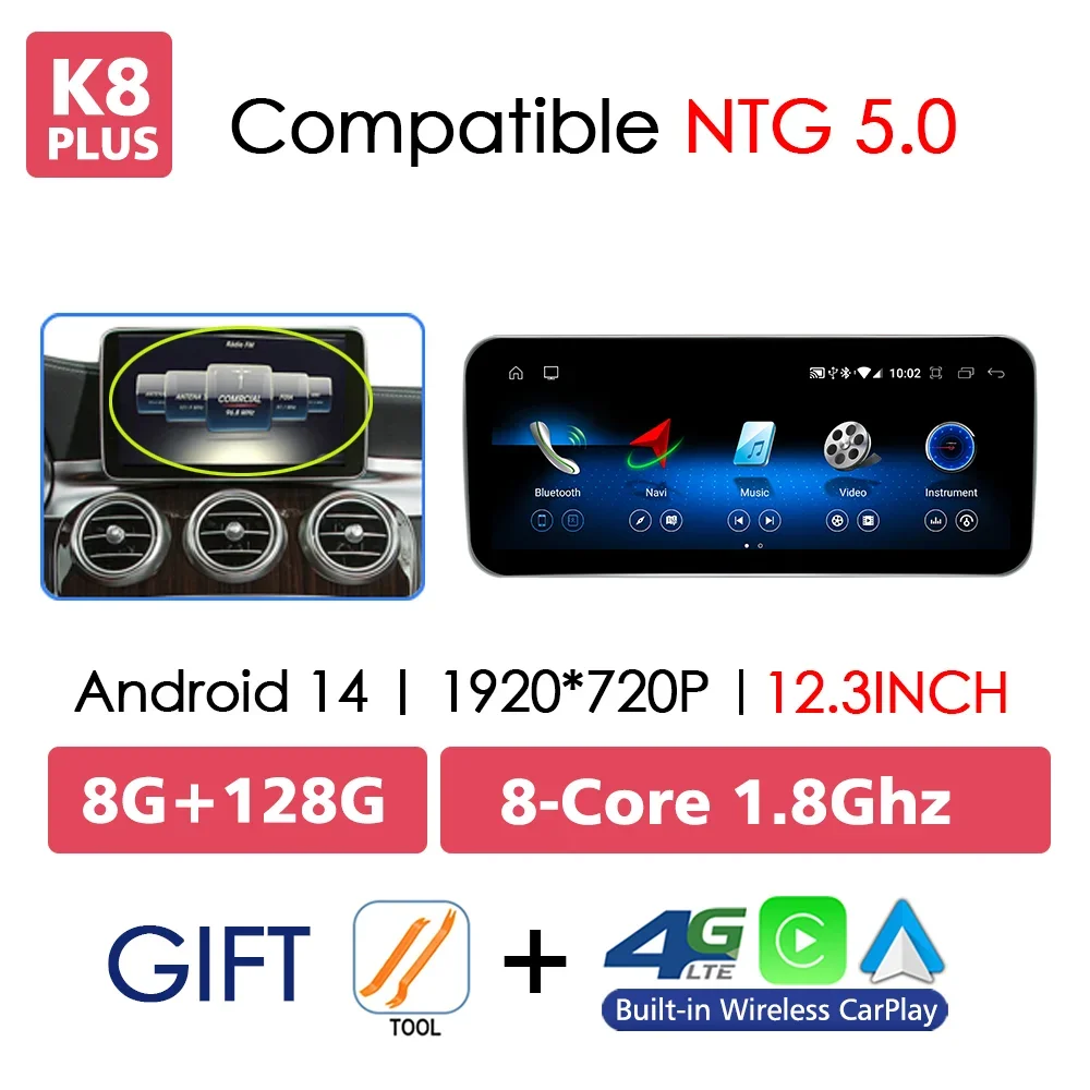 

Для Mercedes Benz CLA C117 2012-2018 Android 14 Авто Радио Carplay Экран A Класс W176 GLA Clas X156 GPS Мультимедийный Плеер Navi