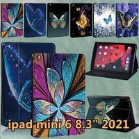 for ipad mini 6 a2567 a2568 a2569 case funda apple ipad mini 6 2021 8 3inch leather butterfly pattern protective case cover