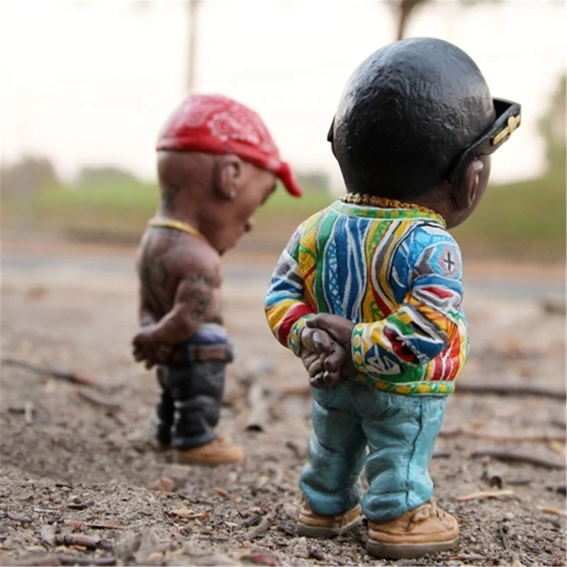 Creative New Mini Resin Jewelry Hip Hop Funny Rapper Brothers Statue Set Home Indoor Outdoor Decor Party Art Supplies |