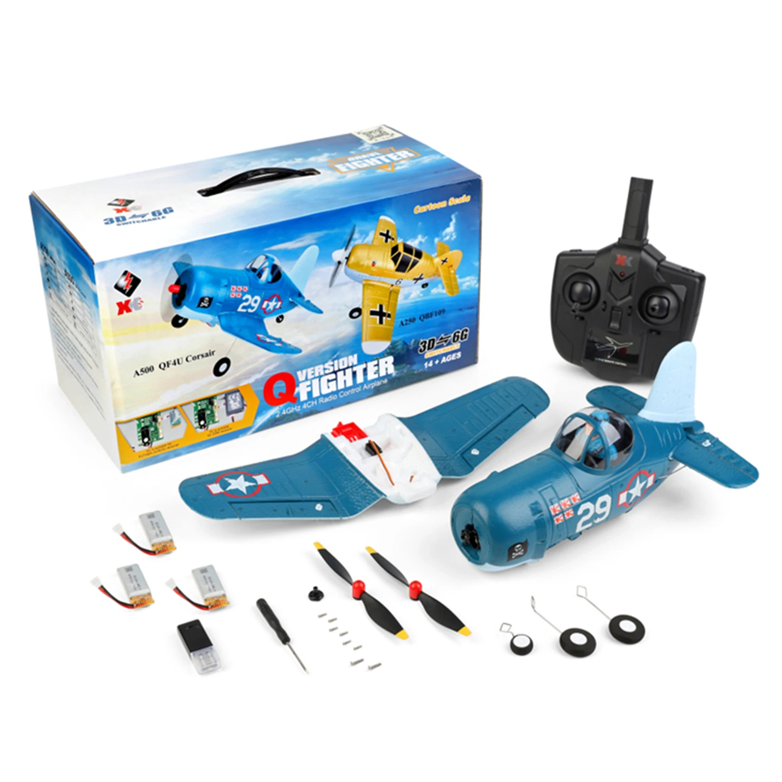 

2.4GHz Remote Control Planes 6-axis Gyroscope 4 Channels RC Fighter Airplane 6G/3D Modes RC Aircraft Plane EPP Foam Adults Toys