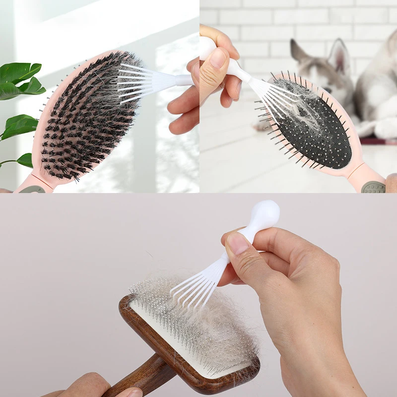 

Mini New Hair Comb & Brush Cleaning Remover Embedded Handle Tool Hair Comb Brush
