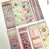 colorful ice cream doughnuts cute stickers laser sparkling stationery hand account kawaii decorative sticker photo diy collage