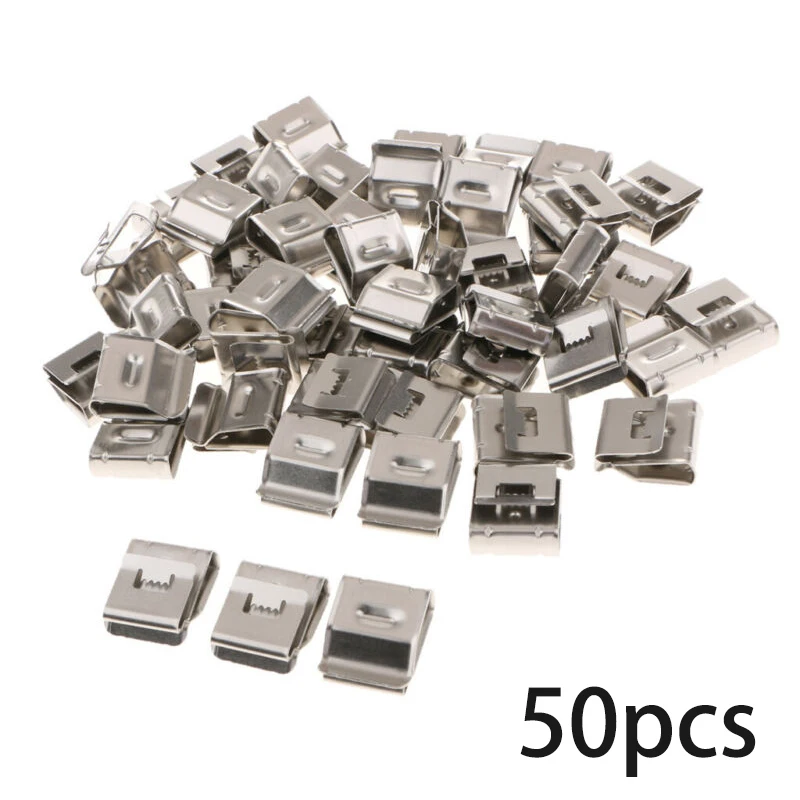 

50pcs Stainless Steel Solar Panel PV Cable Clip Wire Clamp Fastener Clip Installation Organizer 180x20mm