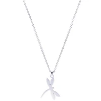 animal dragonfly charm necklace silver color libellule pendant stainless steel necklaces for women men punk accessories jewelry