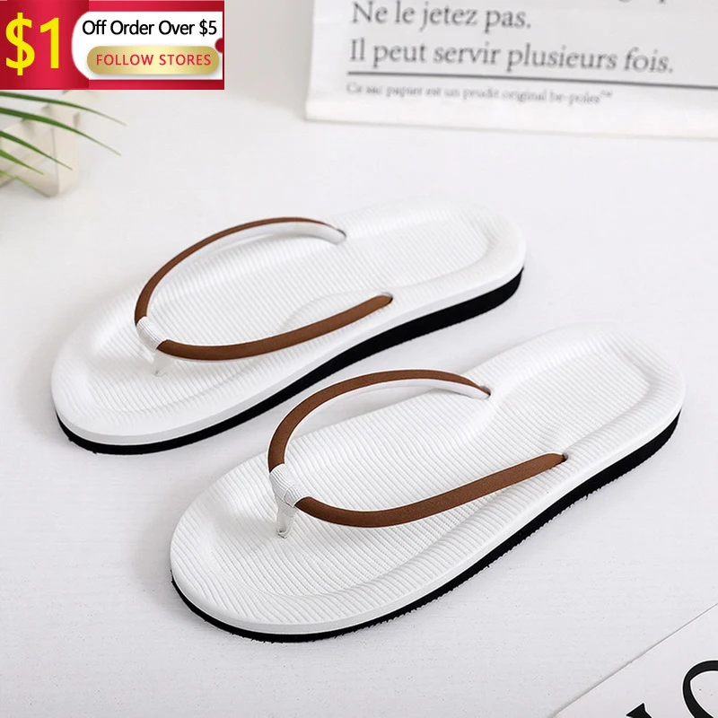 

Summer Slippers Flip Flops Beach Sandals Non-Slip Casual Flat Shoes 2023 Slippers Indoor House Shoes For Men Outdoor Slides