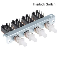 interlock push button switch piano type dpdt 6 pin 468 row straight through hole long service life for electronic products