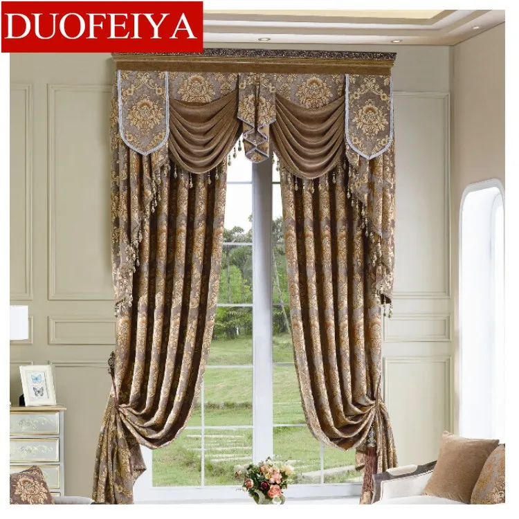 

Thickening Chenille Embroidery Villa Row House Custom High Shading Curtains for Living Dining Room Bedroom Windows Kitchen