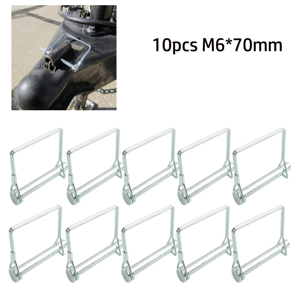 

Shaft Locking Pin Hitch Pin Lock Trailer Coupler Safety Pin Lock Trailer Coupler 70mm Silver 10pcs 6mm Diameter