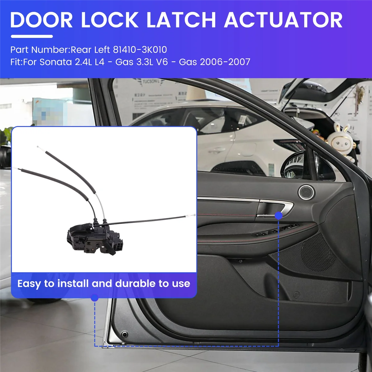 Привод дверного замка автомобиля двигатель защелки для Hyundai Sonata 2.4L L4-Gas 3.3L V6-Gas